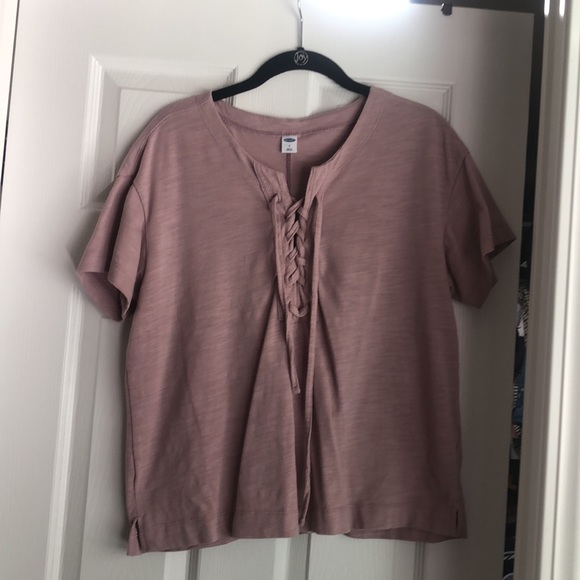 Loose Slub-Knit Lace-Up Top for Women - Picture 2 of 4